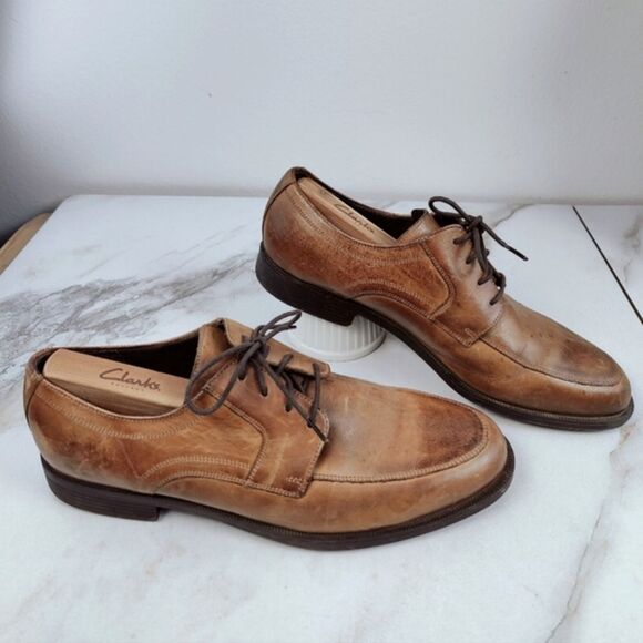Cole Haan Dustin Tan Brown Leather Oxfords Dress Shoes, Sz 10.5